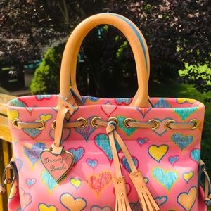 Vintage DOONEY & BOURKE Tiny Tassel Tote 💗 PINK